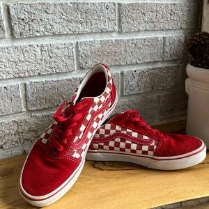 Vans Red and White Check Lace Up